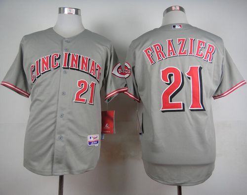 Reds #21 Todd Frazier Grey Cool Base Stitched Baseball Jersey