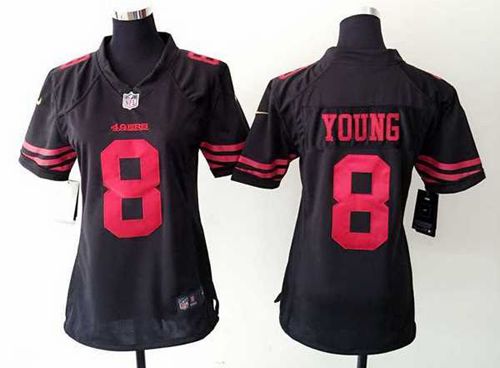 Women's Nike 49ers #8 Steve Young Black Alternate Stitched NFL Elite Jersey