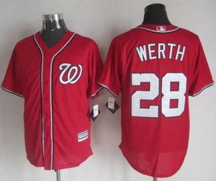 Nationals #28 Jayson Werth Red New Cool Base Stitched Baseball Jersey