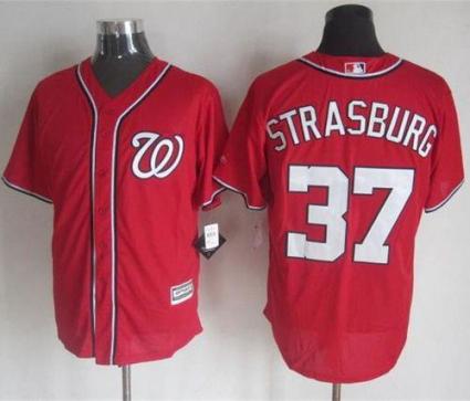Nationals #37 Stephen Strasburg Red New Cool Base Stitched Baseball Jersey