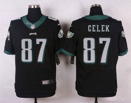 Nike Eagles #87 Brent Celek Black Alternate Men's Stitched NFL Elite Jersey