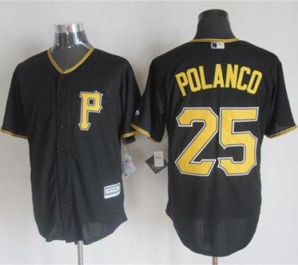 Pirates #25 Gregory Polanco Black New Cool Base Stitched Baseball Jersey