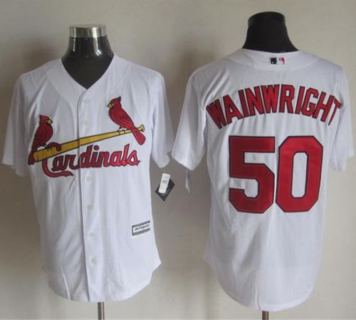 Cardinals #50 Adam Wainwright White New Cool Base Stitched Baseball Jersey