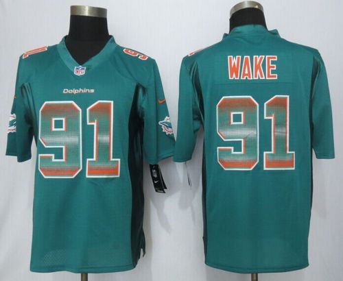 Nike Dolphins #91 Cameron Wake Aqua Green Team Color Men's Stitched NFL Limited Strobe Jersey