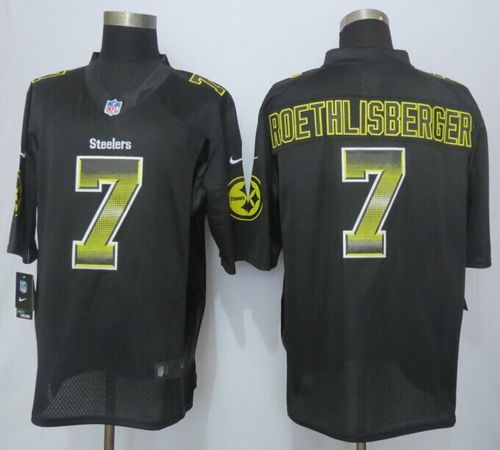 Nike Steelers #7 Ben Roethlisberger Black Team Color Men's Stitched NFL Limited Strobe Jersey