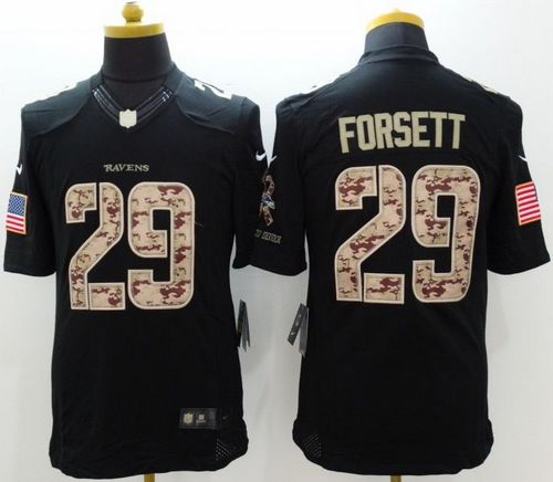 Nike Ravens #29 Justin Forsett Black Men's Stitched NFL Limited Salute to Service Jersey