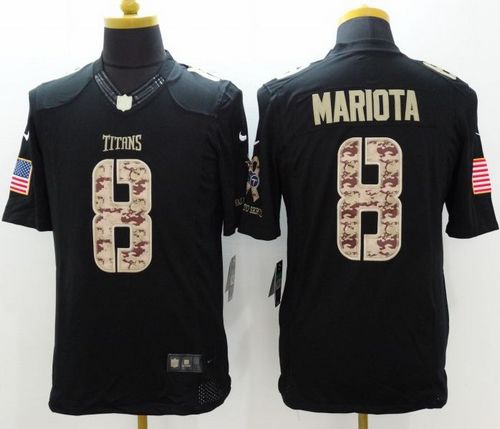 Nike Titans #8 Marcus Mariota Black Men's Stitched NFL Limited Salute to Service Jersey