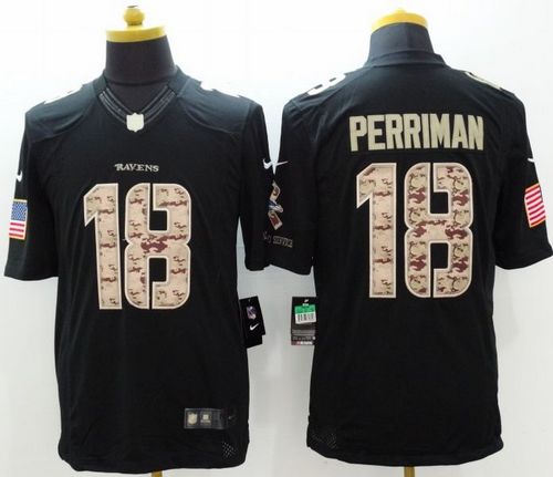 Nike Ravens #18 Breshad Perriman Black Men's Stitched NFL Limited Salute to Service Jersey
