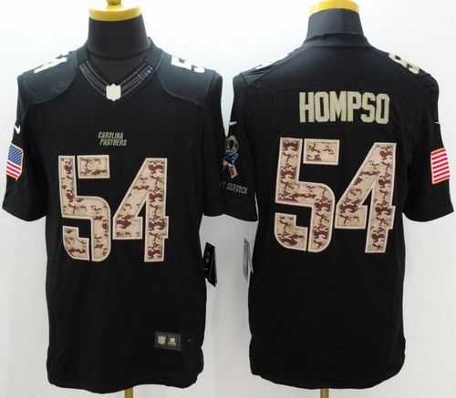 Nike Panthers #54 Shaq Thompson Black Men's Stitched NFL Limited Salute to Service Jersey