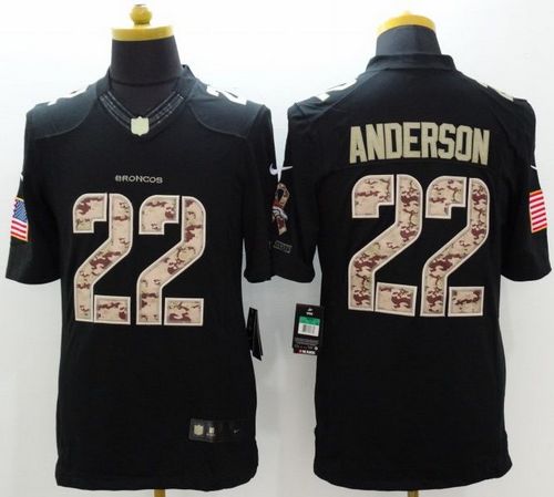 Nike Broncos #22 C.J. Anderson Black Men's Stitched NFL Limited Salute to Service Jersey