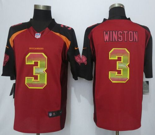 Nike Buccaneers #3 Jameis Winston Red Team Color Men's Stitched NFL Limited Strobe Jersey