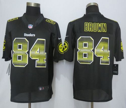 Nike Steelers #84 Antonio Brown Black Team Color Men's Stitched NFL Limited Strobe Jersey