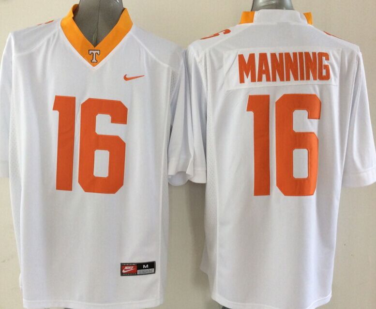 Vols #16 Peyton Manning White Orange Stitched NCAA Jersey