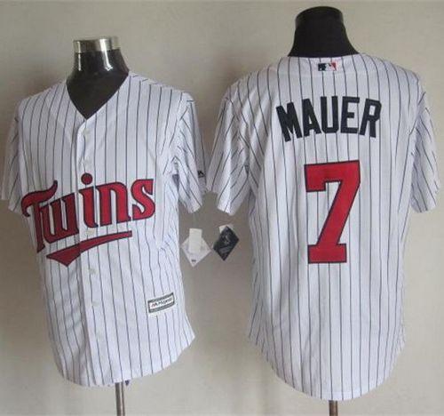 Twins #7 Joe Mauer White New Cool Base Stitched Baseball Jersey