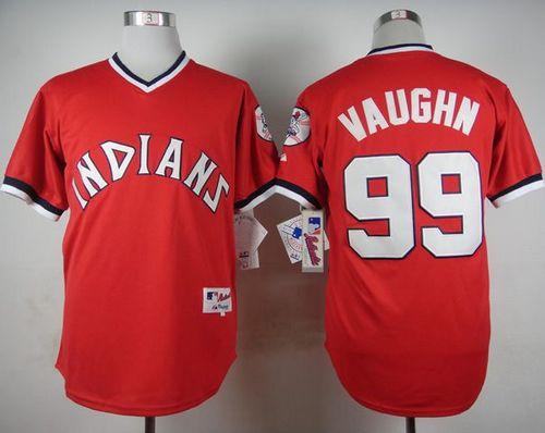 Indians #99 Ricky Vaughn Red 1974 Turn Back The Clock Stitched Baseball Jersey