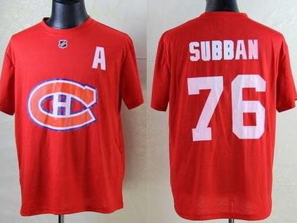 NHL Montreal Canadiens #76 P.K Subban Red T-Shirt