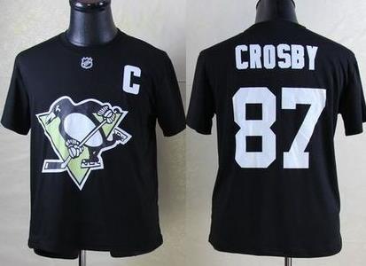 NHL Pittsburgh Penguins #87 Sidney Crosby Black T-Shirt