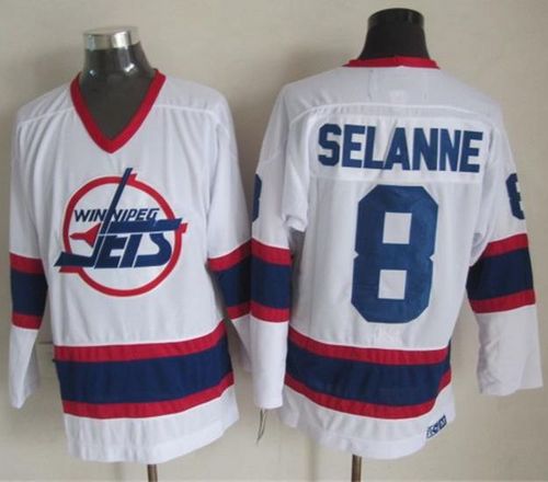 Jets #8 Teemu Selanne White CCM Throwback Stitched NHL Jersey Jets #8 Teemu Selanne White CCM Throwback Stitched NHL Jersey