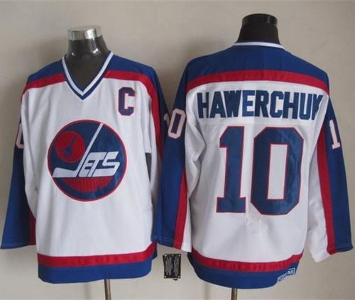 Jets #10 Dale Hawerchuk White Blue CCM Throwback Stitched NHL Jersey