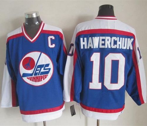 Jets #10 Dale Hawerchuk Blue White CCM Throwback Stitched NHL Jersey