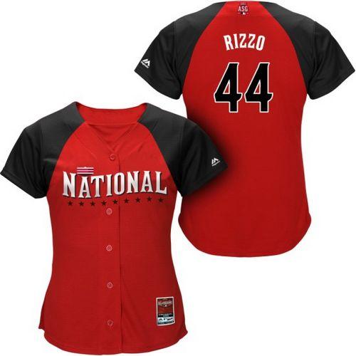 Women's Cubs #44 Anthony Rizzo Red 2015 All-Star National League Stitched Baseball Jersey