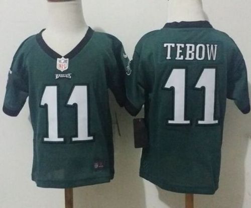 Toddler Nike Eagles #11 Tim Tebow Green Team Color Stitched NFL Elite Jersey