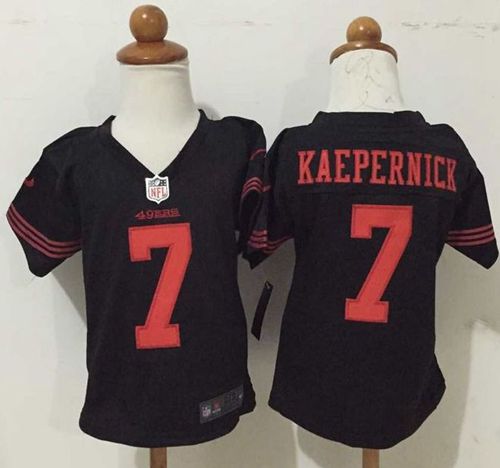 Toddler Nike 49ers #7 Colin Kaepernick Black Alternate Stitched NFL Elite Jersey