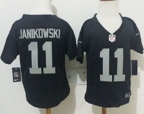 Toddler Nike Raiders #11 Sebastian Janikowski Black Team Color Stitched NFL Elite Jersey