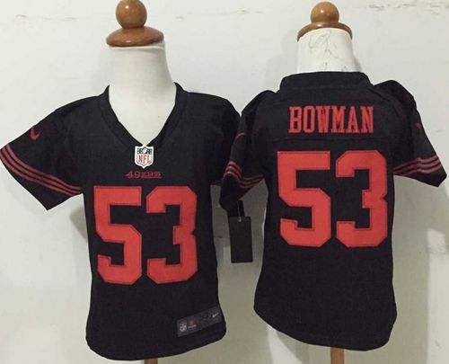 Toddler Nike 49ers #53 NaVorro Bowman Black Alternate Stitched NFL Elite Jersey