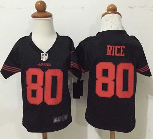Toddler Nike 49ers #80 Jerry Rice Black Alternate Stitched NFL Elite Jersey