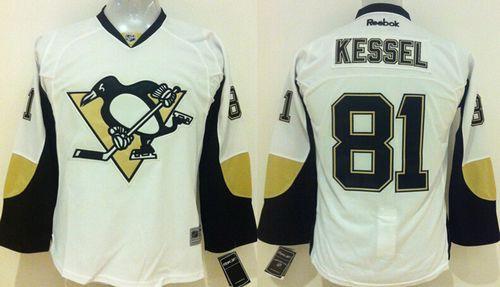 Youth Penguins #81 Phil Kessel White Stitched NHL Jersey