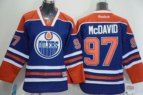 Youth Oilers #97 Connor McDavid Light Blue Stitched NHL Jersey