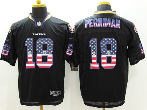 Nike Ravens #18 Breshad Perriman Black Men's Stitched NFL Elite USA Flag Fashion Jersey