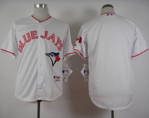 Blue Jays Blank White 2015 Canada Day Stitched Baseball Jersey