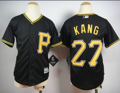 Youth Pirates #27 Jung-ho Kang Black Cool Base Stitched Baseball Jersey