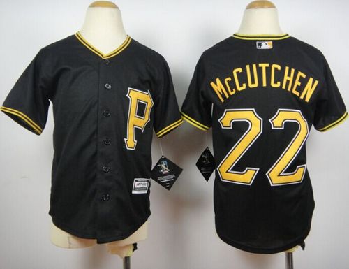 Youth Pirates #22 Andrew McCutchen Black Cool Base Stitched Baseball Jersey