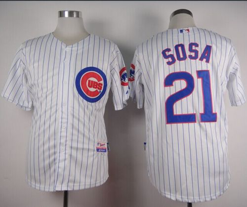 Cubs #21 Sammy Sosa White Home Cool Base Stitched Baseball Jersey