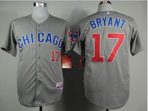 Cubs #17 Kris Bryant Grey Road Cool Base Stitched Baseball Jersey