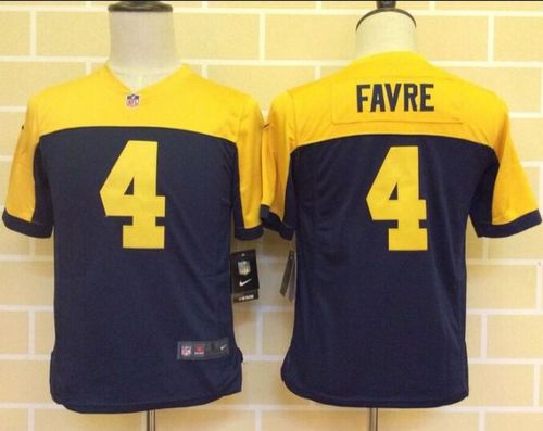 Youth Nike Packers #4 Brett Favre Navy Blue Alternate Stitched NFL New Elite Jersey
