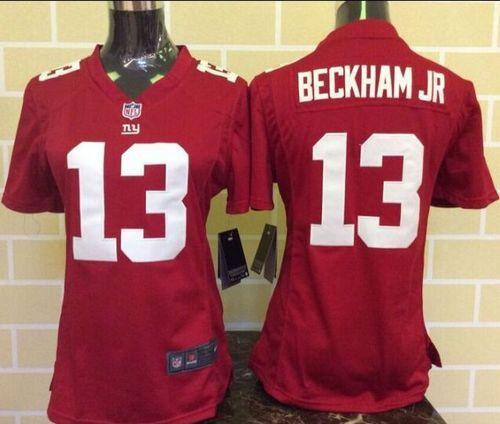 Women's Nike Giants #13 Odell Beckham Jr Red Alternate Stitched NFL Elite Jersey
