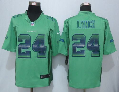 Nike Seahawks #24 Marshawn Lynch Green Alternate Men's Stitched NFL Limited Strobe Jersey