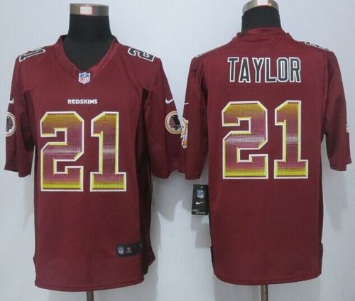 Nike Redskins #21 Sean Taylor Burgundy Red Team Color Men's Stitched NFL Limited Strobe Jersey