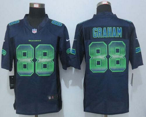 Nike Seahawks #88 Jimmy Graham Steel Blue Team Color Men's Stitched NFL Limited Strobe Jersey