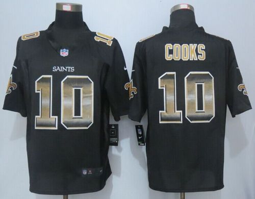 Nike Saints #10 Brandin Cooks Black Team Color Men's Stitched NFL Limited Strobe Jersey