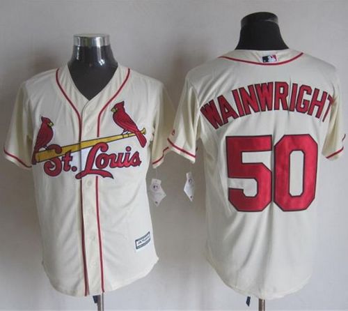 Cardinals #50 Adam Wainwright Cream New Cool Base Stitched Baseball Jersey