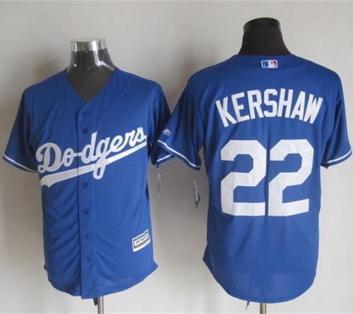 Dodgers #22 Clayton Kershaw Blue New Cool Base Stitched Baseball Jersey