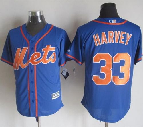 Mets #33 Matt Harvey Blue Alternate Home New Cool Base Stitched Baseball Jersey