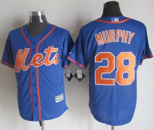 Mets #28 Daniel Murphy Blue Alternate Home New Cool Base Stitched Baseball Jersey