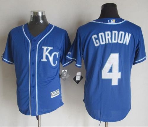 Royals #4 Alex Gordon Blue Alternate 2 New Cool Base Stitched Baseball Jersey