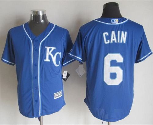 Royals #6 Lorenzo Cain Blue Alternate 2 New Cool Base Stitched Baseball Jersey